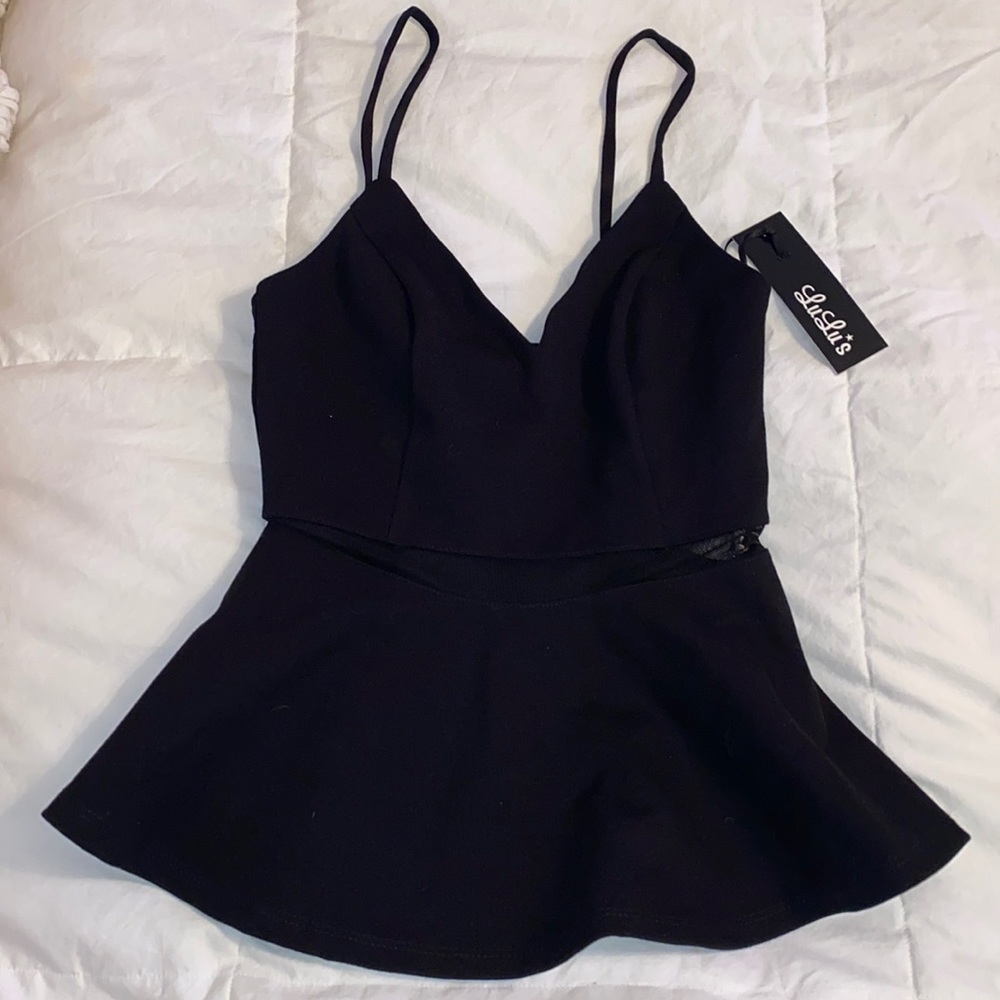 Lulus black peplum tank